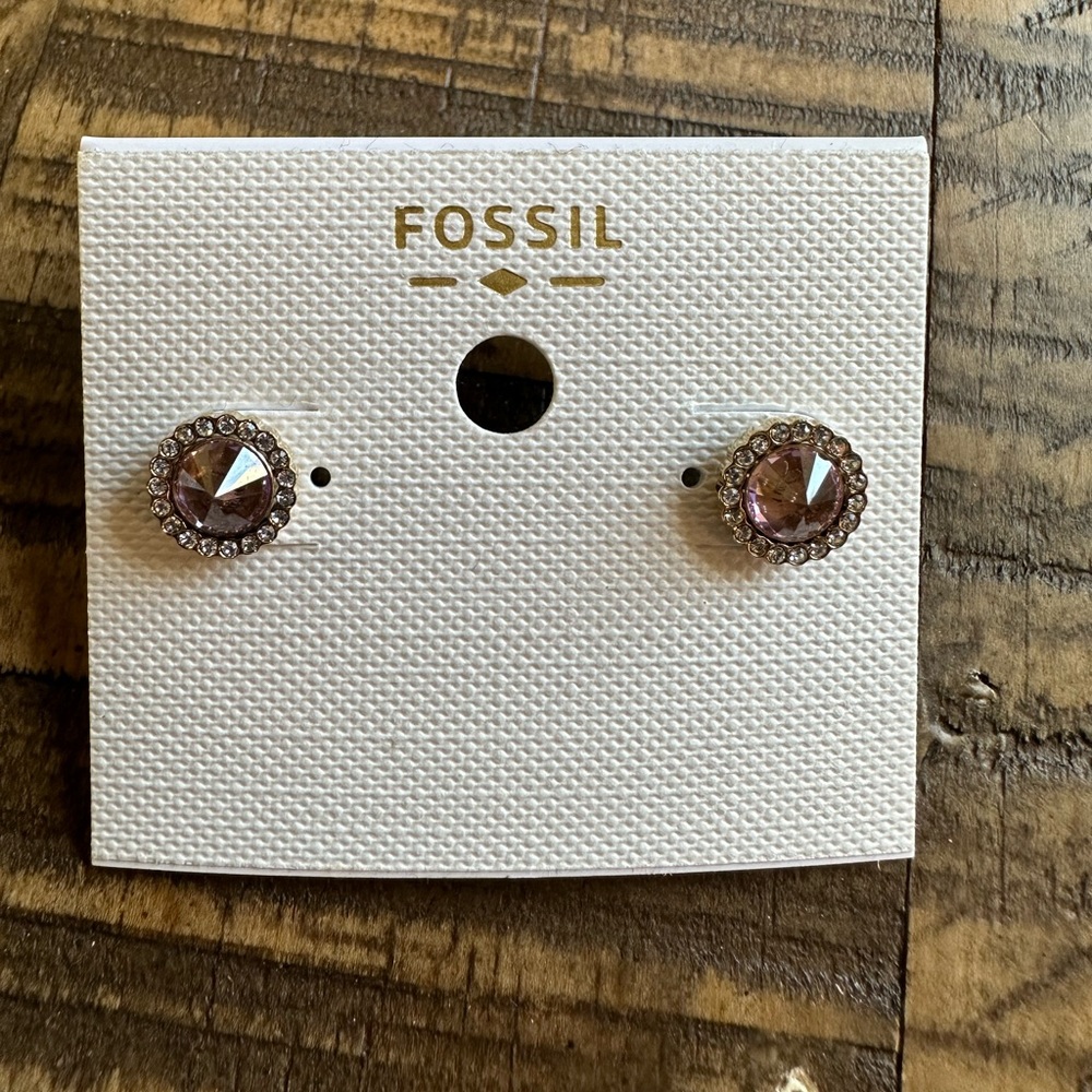 Pink stud earrings